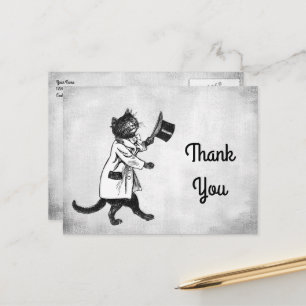 Vintage Cool Cat Custom Thank You Postcard