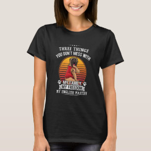 Vintage Cool English Mastiff Love Family Freedom D T-Shirt