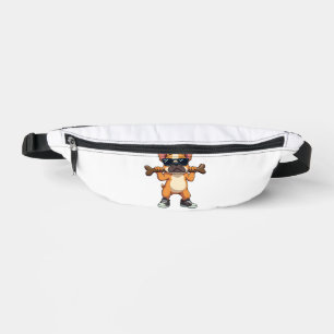 Vintage Cool French Bulldog Carrying Bone Cartoon Fanny Pack