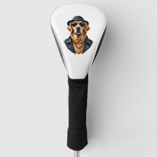 Vintage Cool Golden Retriever Dog in Sunglasses an Golf Head Cover