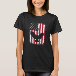 Vintage Cool Owl Animal Retro Usa American Flag T-Shirt