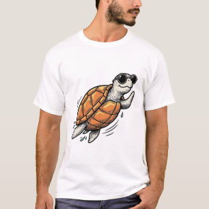 Vintage Cool Sea Turtle Sunglasses Vector Art_1 T-Shirt