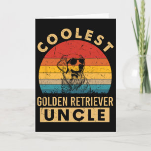 Vintage Coolest Golden Retriever Uncle Funny Gifts Card