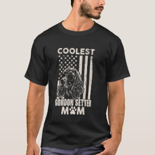 Vintage Coolest Gordon Setter Mom USA American Fla T-Shirt