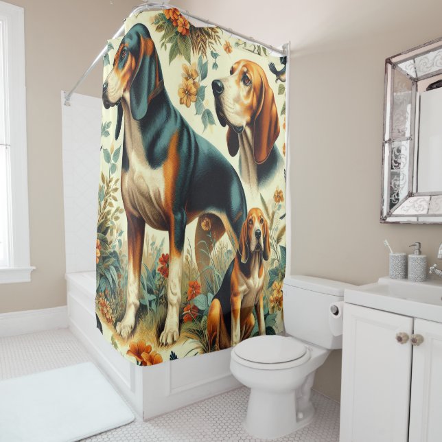 Vintage Coonhound Seamless Painting (In Situ)