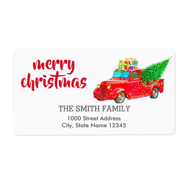 Vintage Coordinating Christmas Address (Front)