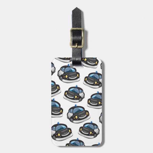 vintage Cop Car Luggage Tag (Front Vertical)