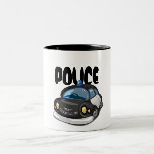Vintage Cop Car Two-Tone Coffee Mug