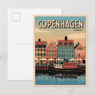 Vintage Copenhagen denmark colourful houses gifts Postcard