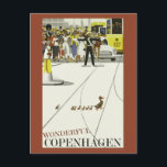 Vintage Copenhagen Denmark Ducks Travel Postcard<br><div class="desc">Anyone would love to receive this vintage Danish travel postcard featuring a retro illustration of ducks in Copenhagen,  Denmark!</div>