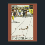 Vintage Copenhagen Denmark Ducks Travel Postcard<br><div class="desc">Anyone would love to receive this vintage Danish travel postcard featuring a retro illustration of ducks in Copenhagen,  Denmark!</div>
