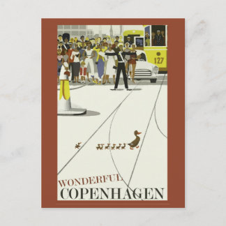 Vintage Copenhagen Denmark Ducks Travel Postcard