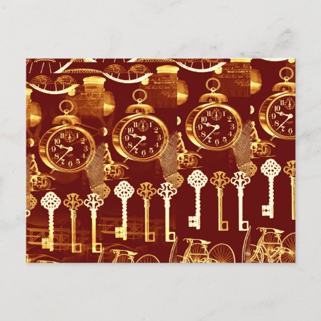 Vintage Copper Floating Foundry Steampunk Dream Postcard (Front)