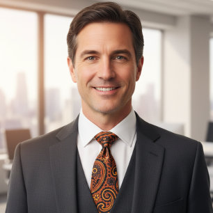 Vintage Copper Paisley Tie