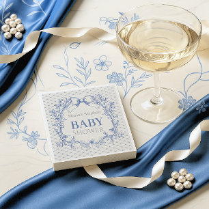 Vintage Coquette Blue baby shower Napkin