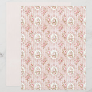 Vintage Coquette Rose Floral Paper Sheet