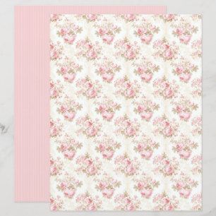 Vintage Coquette Rose Floral Paper Sheet 