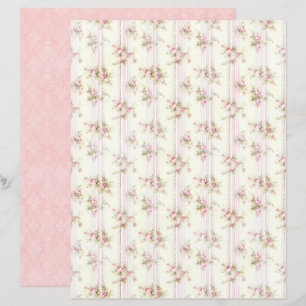 Vintage Coquette Rose Floral Scrapbook Paper