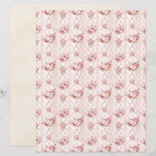 Vintage Coquette Rose Floral Scrapbook Paper