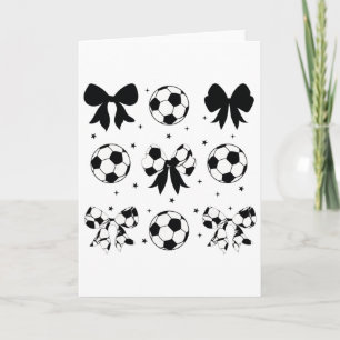 Vintage Coquette Soccer Bow Cheer Soccer Mama  Card