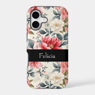 Vintage Coral Pink Floral