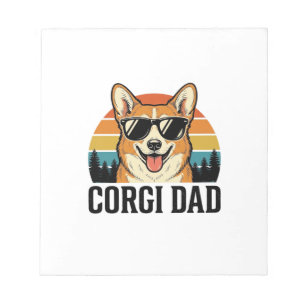 Vintage Corgi Dad Engraving Dog Lover Shirt Design Notepad