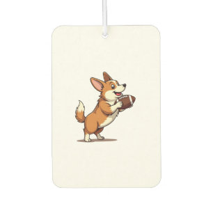 Vintage Corgi Football Dog Illustration Retro Spor Air Freshener