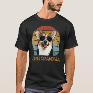 Vintage Corgi Grandma  Cute Dog Pet Owner Mothers  T-Shirt