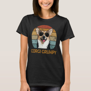 Vintage Corgi Grumpy Cute Dog Pet Owner Fathers D T-Shirt