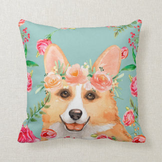 Vintage Corgi Throw Pillow