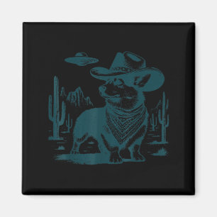 Vintage Corgi UFO Funny Corgi Cowboy with UFO Magnet