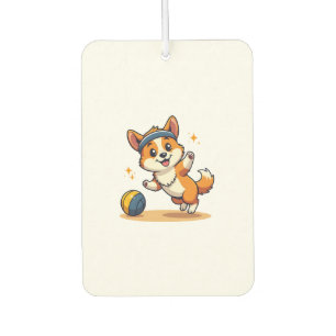 Vintage Corgi Volleyball Dog Vector Illustration S Air Freshener