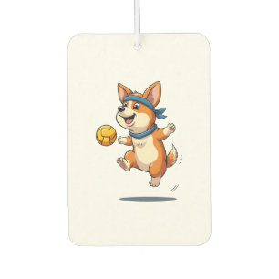 Vintage Corgi Volleyball Illustration Cute Dog Ath Air Freshener