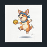 Vintage Corgi Volleyball Illustration Cute Dog Ath Napkin<br><div class="desc">Vintage Corgi Volleyball Illustration Cute Dog Athlete Retro Sports Design 2</div>