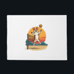 Vintage Corgi Volleyball Retro Sunset Vector Illus Doormat<br><div class="desc">Vintage Corgi Volleyball Retro Sunset Vector Illustration 2</div>