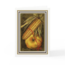 Vintage Corn and Pumpkin Thanksgiving Greeting