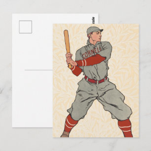 Vintage Cornell Baseball Ivy League Sports Art Postcard