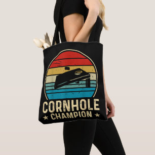 Vintage Cornhole Player Funny Cornhole Champion Tote Bag
