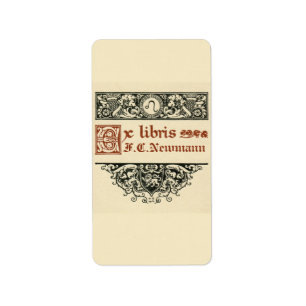 Vintage cornucopia bookplate book plate label