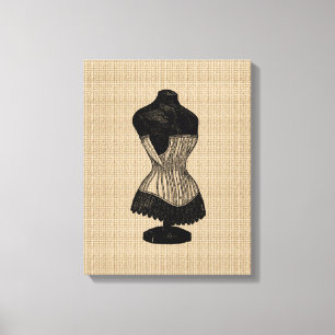 Vintage Corset on canvas Print