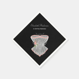 Vintage Corset Personal Lingerie Bridal Shower Napkin