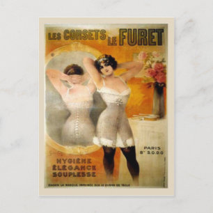Vintage corsets,Les corets de Furet Postcard