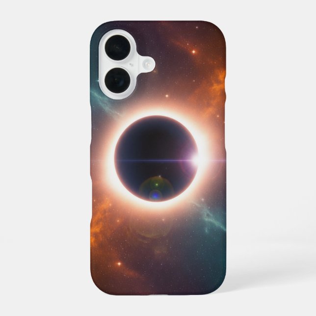 Vintage Cosmic Eclipse iPhone 16 Case (Back)
