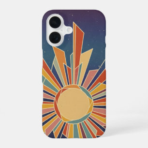 Vintage Cosmic Radiation or Vintage Geometric Sun iPhone 16 Case