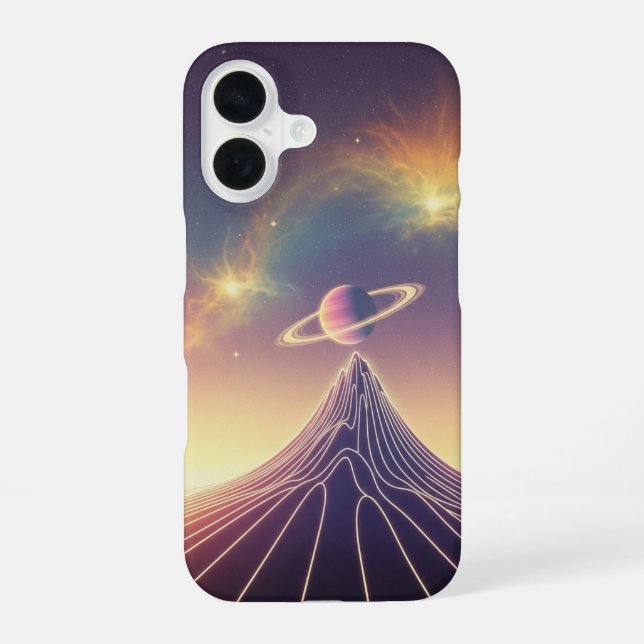 Vintage Cosmic Ridge iPhone 16 Case (Back)