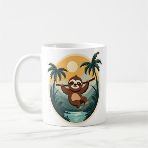 Vintage Costa Rica Sloth Tropical Travel Shirt 2 Coffee Mug