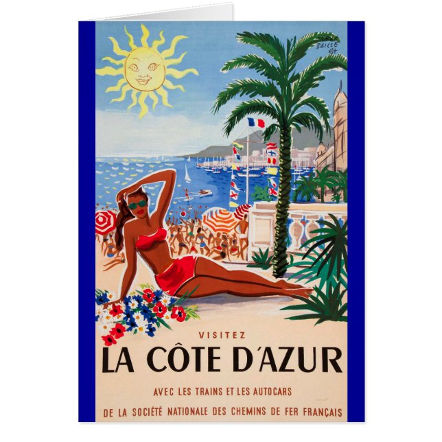 Vintage Côte d'Azur Beach Girl (Devant)