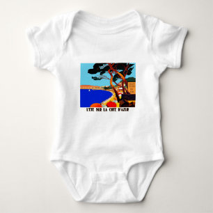 Vintage Cote D'Azur French Travel Baby Bodysuit