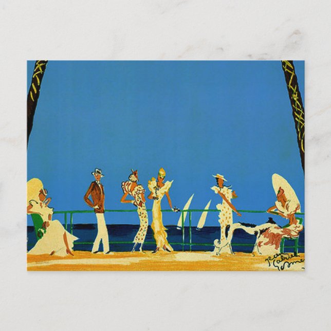 Vintage Cote D'Azur French Travel Holiday Postcard (Front)