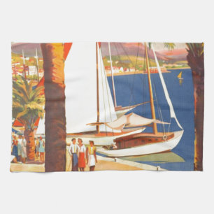Vintage Cote D'Azur French Travel Kitchen Towel